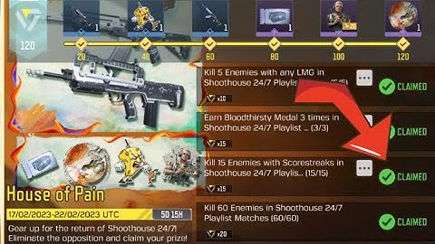 Call Of Duty Mobile Kill 15 Enemies with Scorestreaks in Shoothouse 24/7 Playlist Matches