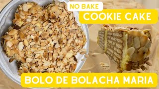 NO BAKE Cookie Cake * Bolo De Bolacha Maria