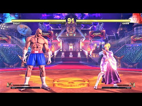 Sagat vs Karin (Hardest AI) - Street Fighter V