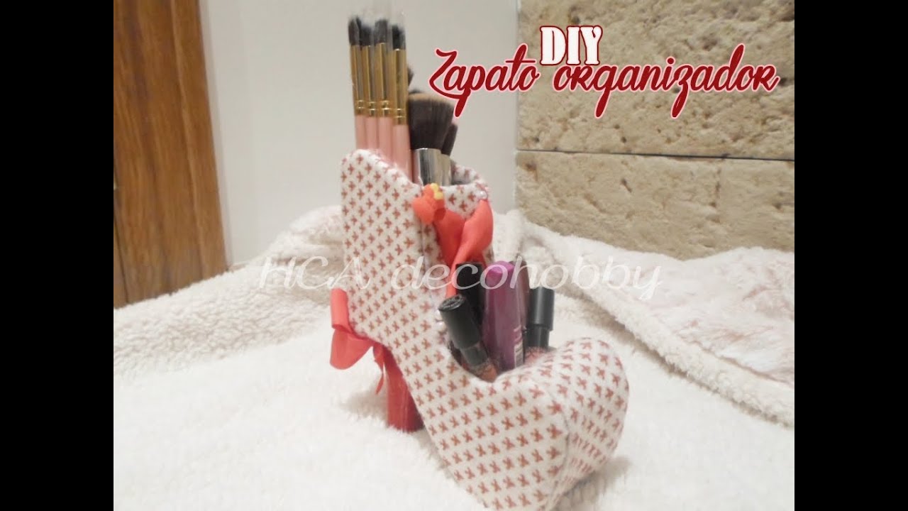 DIY zapato organizador para brochas o lapices // reciclando cartón