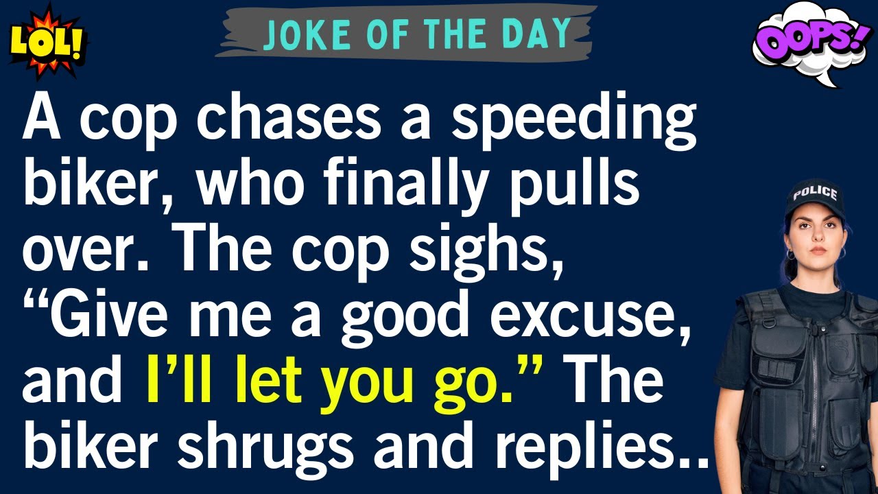 Daily Funny Jokes: 🤣 Cop Lets Speeding Biker Off the Hook! BEST JOKE OF ...