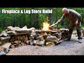 Fireplace &amp; Log Store Build at the Woodland Shelter - Steak and Eggs