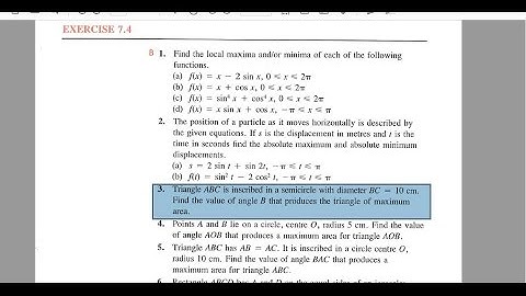 Calculus 30 7.4 (#3) Applications of Trig derivatives Example