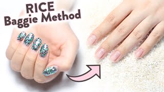 How to Remove Dip Powder Quickly | The Baggie Method with Rice