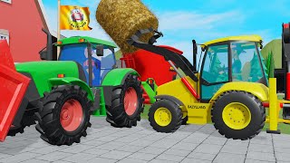 A new Rich farm with Tractors and food for Cows that have Names - Animated farm bazylland