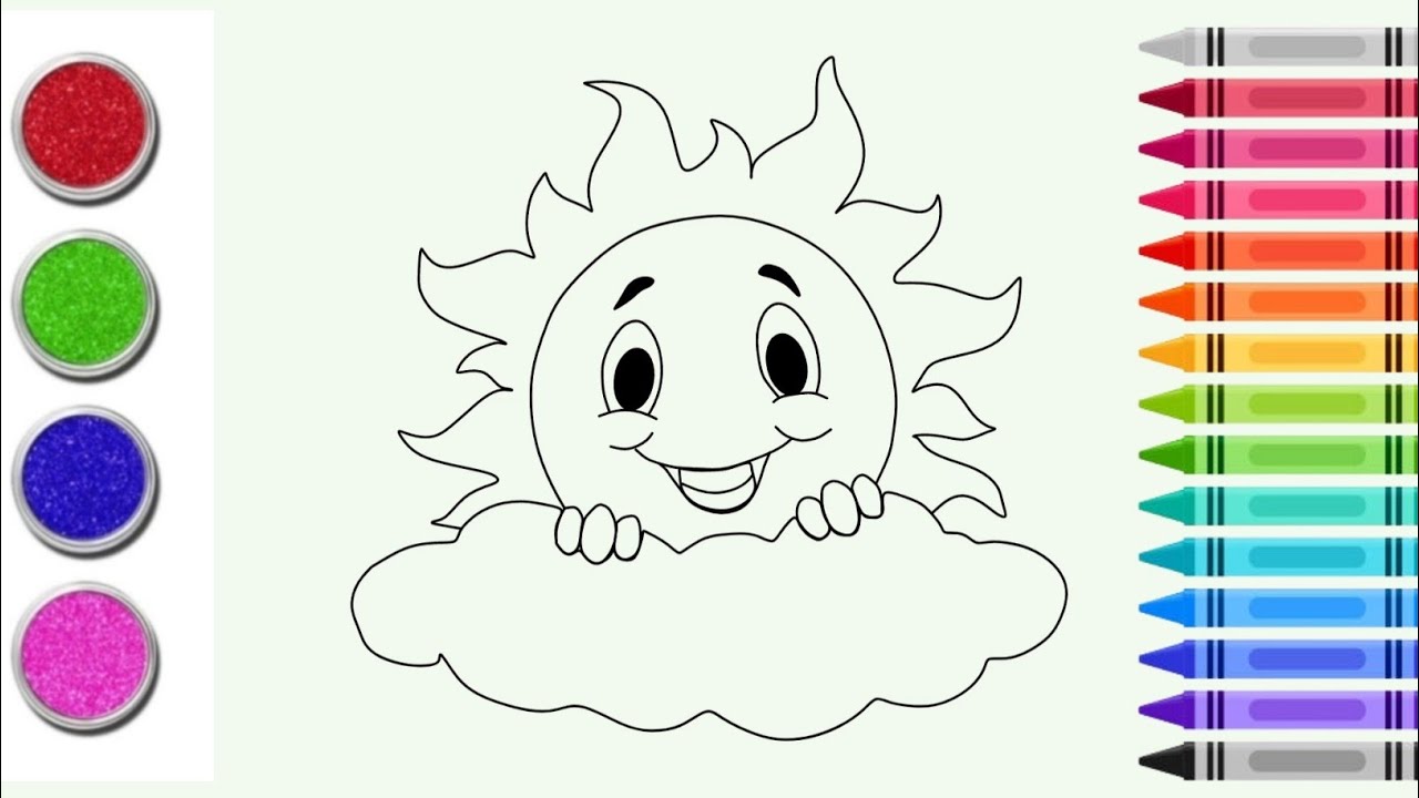 Let's Draw Sun 🌞 , Painting and Coloring for Kids, Drawing for kids ...