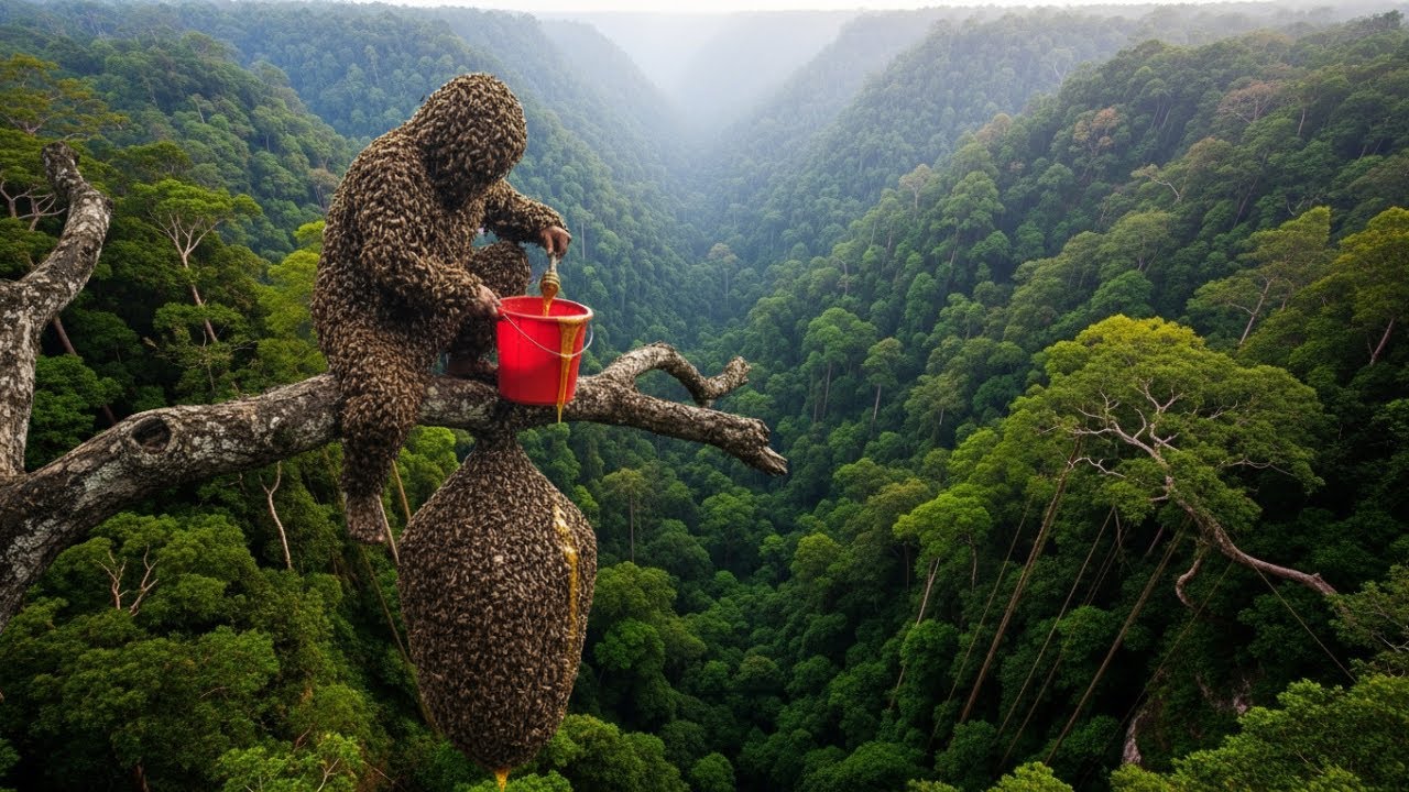 Risking Life Climbing a 200 Meter Tree to Harvest Wild Honey A Discovery Worth Experiencing