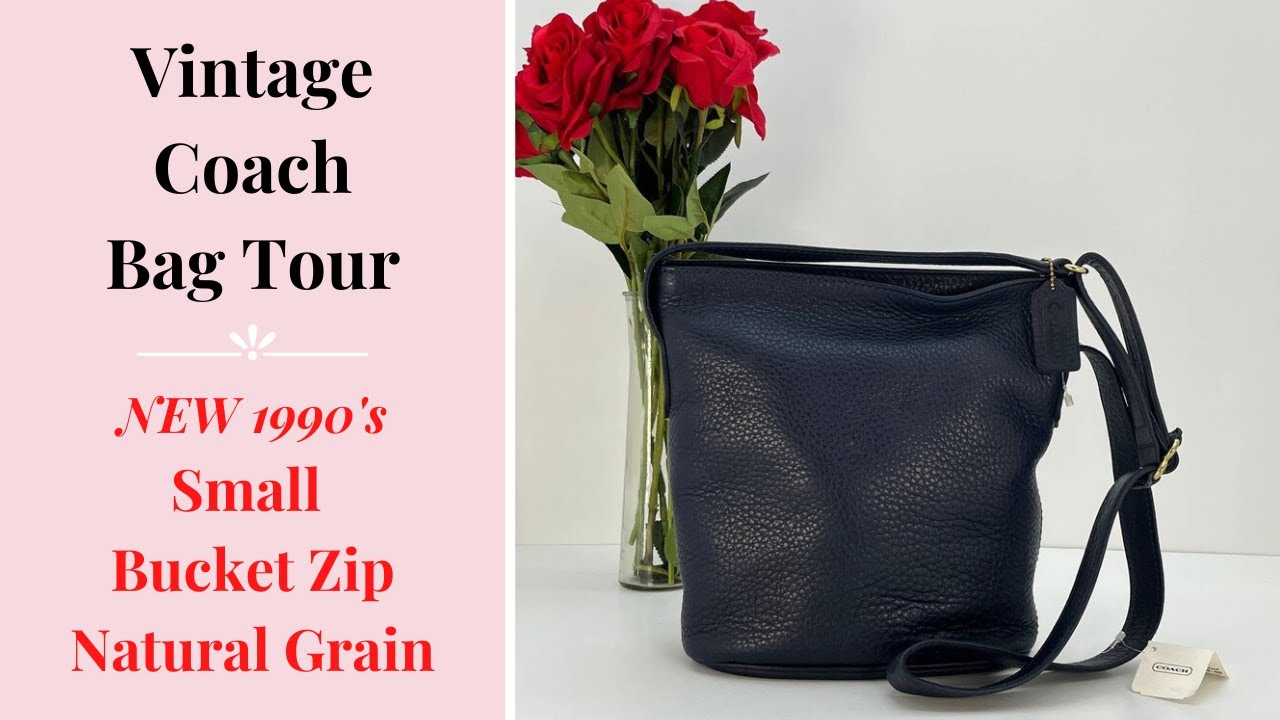 Vintage Coach Bag Tour | New 1990's Small Bucket Zip Natural Grain