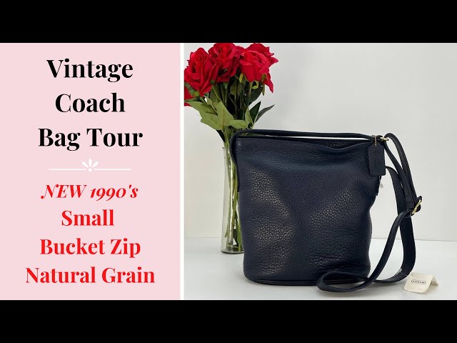 Vintage Coach Bag Tour  New 1990's Small Bucket Zip Natural Grain