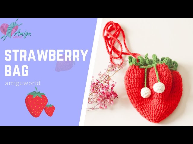 Strawberries crochet bag charm. Strawberry key ... - Folksy