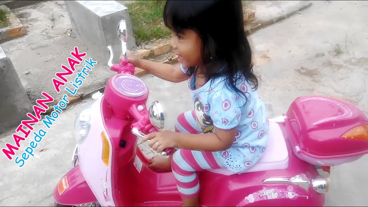 Mainan Anak  Sepeda Motor  Listrik  Warna Pink YouTube