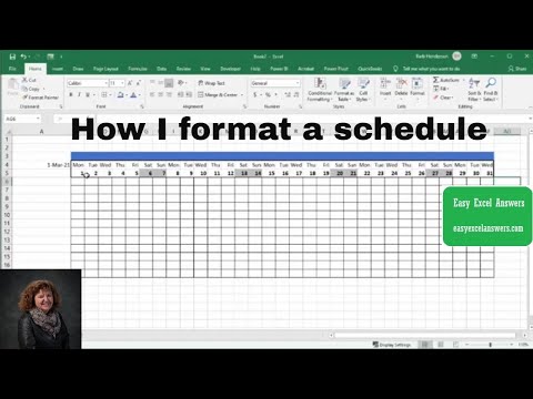 How I format a schedule in Excel