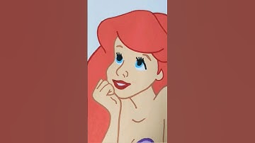 Drawing The Little Mermaid with POSCA MARKERS! #art #cute #coloring #satisfying #disney #shorts