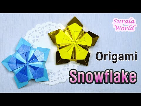 Origami - Snowflake, <strong>Star</strong> (Winter Origami, <strong>Tutorial</strong>)