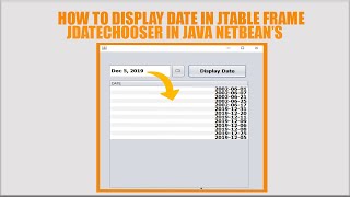 How to Display Date in JTable Frame |JDateChooser| in |JAVA| ||NETBEAN'S|(PART 1/2)
