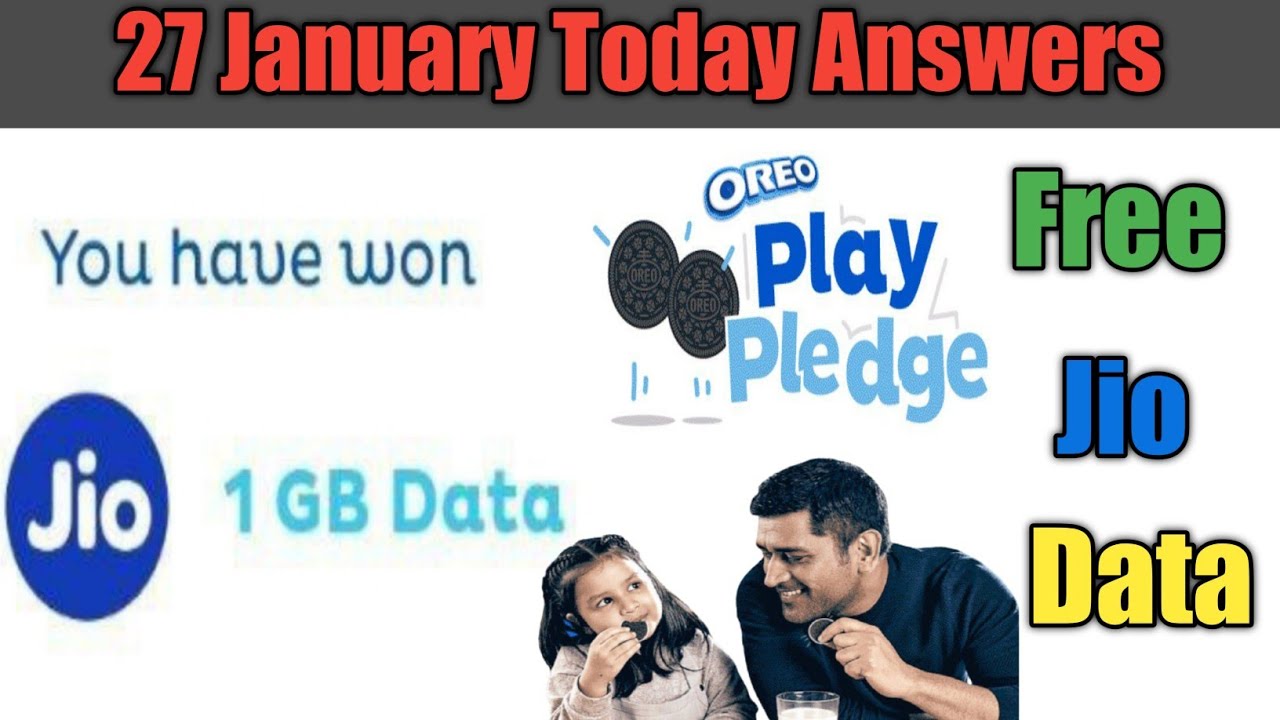 Jio New Offer Free Data | Unlimited Oreo Play Pledge Today Answers 27 January 2021How To Claim New