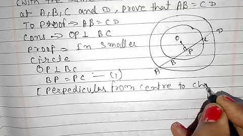 If a line intersect two concentric circles (circle with the same centre)with..#class9math#ex-9.2,Q4#