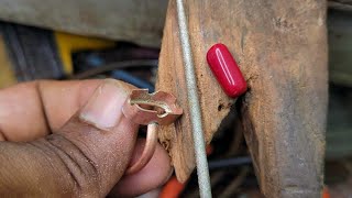 Red coral copper ring making ! How to make a red coral stone ring
