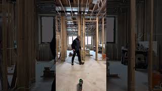Starting a New Project | Checking Levels with Laser #shorts #carpentry #laserlevel #finishcarpentry