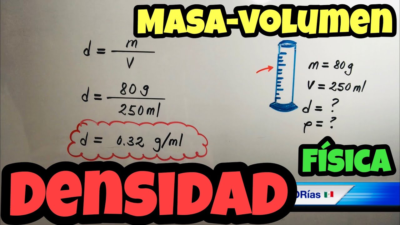 Fórmula de la DENSIDAD | Ejercicios de densidad, masa y volumen💦 - YouTube