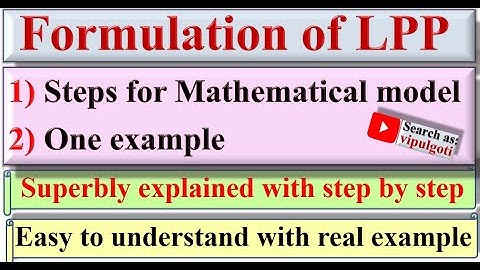 Formulation of LPP|3|Mathematical model for LPP|Linear Programming Problem|GTU|Operation Research|OR
