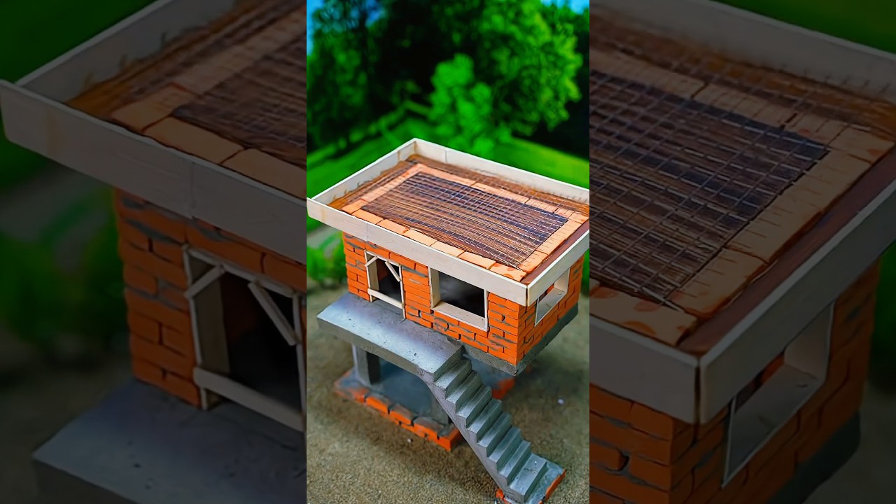 Making a mini house in realistic way                 with real materials .....!  