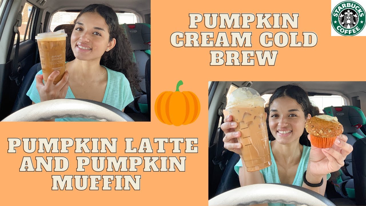 STARBUCKS Pumpkin Cream Cold Brew, Latte and Pumpkin Muffin Review || Fall 2021 Menu🍁