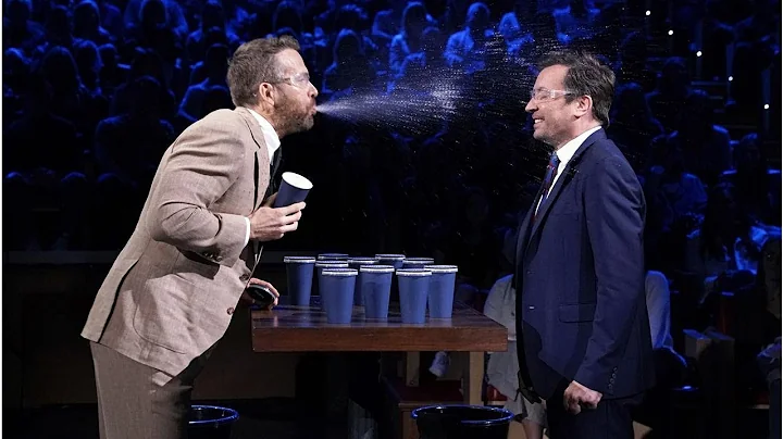 Ryan Reynolds and Jimmy Fallon spit water in each other's face because fun, right? RIGHT?