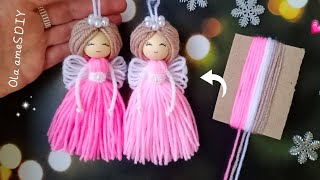 👼💖 Super Easy Christmas Angel Making Idea with Yarn - You will Love It - DIY Amazing Christmas Decor