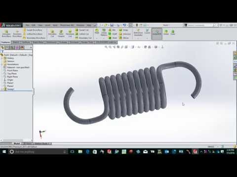 How to make cylindrical spiral extension hook spring in SolidWorks | Let&rsquo;s Design