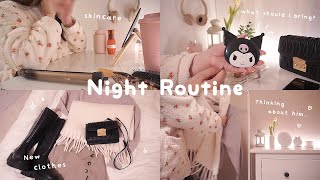 High school student's night routine the day before the date