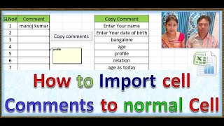 How to import cell comments to normal cell, Copy Comments Automatically using Excel VBA, EXCEL,