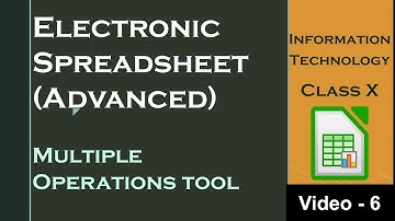Electronic Spreadsheet Advanced l Multiple Operations l CBSE Class 10 l Information Technology