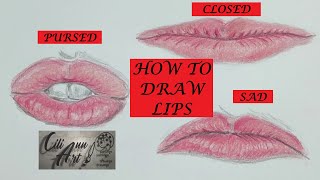 How To Draw Lips Easy 3 Ways   Step By Step Drawing Tutorial