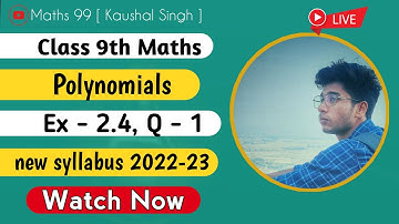 Class 9 Maths | Exercise 2.4 | Question 1 | NCERT Solutions | Polynomias