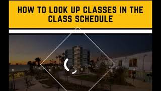Class Schedule (How to Look up Classes)
