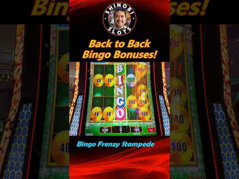 Back to Back Bingo Bonuses in Bingo Frenzy Stampede Shark slot #shinobislots #shorts #shortfeed