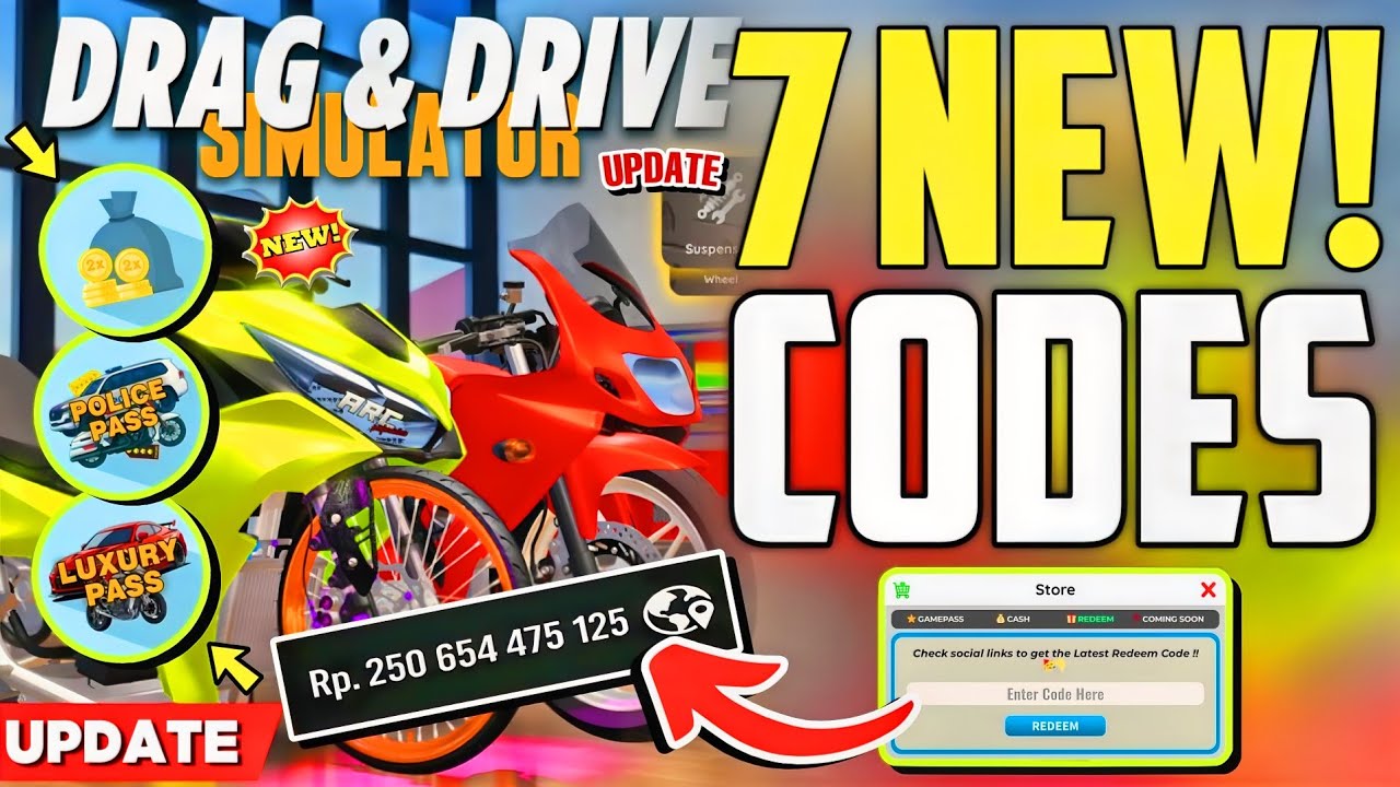⚠️XMAS!🎄[CODES]⚠️DRAG DRIVE SIMULATOR ROBLOX CODES 2025 - DRAG DRIVE ...