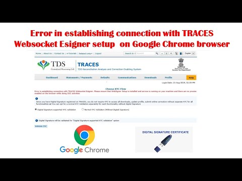 Error in establishing connection with TRACES Websocket Esigner setup  on Google Chrome browser