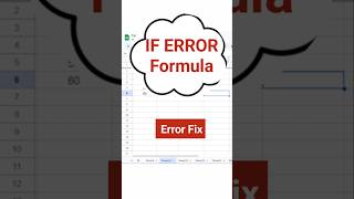 IFERROR Formula in Google Sheets | Error Hide Ka Best Formula #shorts