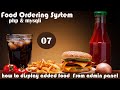 how to display added food in admin side in food ordering system in php