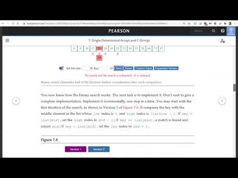 Daniel Liang C++ Section 7.9 Linear and Binary Search