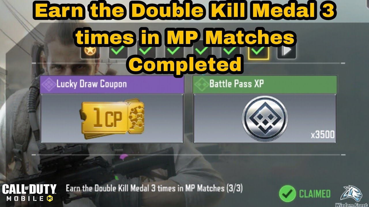 How to Earn the Double Kill Medal 3 times in MP Matches | Lucky Draw ...