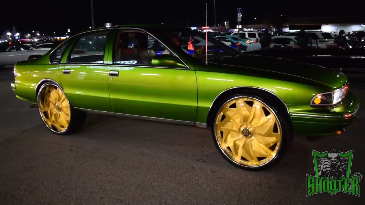 CANDY GREEN CHEVROLET CAPRICE BUBBLE ON RUCCIS!!!!