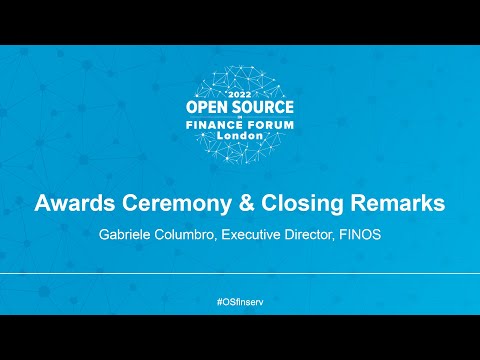 Awards Ceremony & Closing Remarks - Gabriele Columbro, Executive Director, FINOS