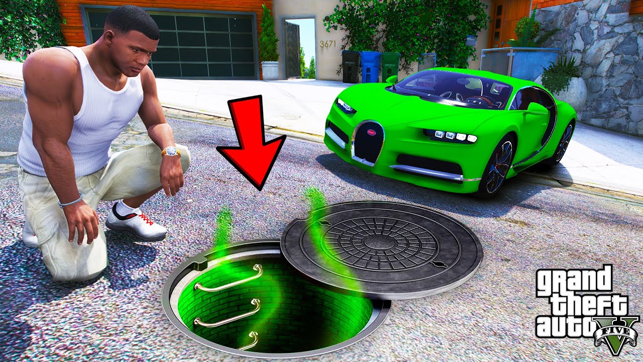 Franklin Went Inside The Secret Sewer Under His House In GTA 5 | SHINCHAN and CHOP