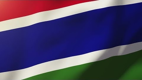 4K Gambia flag waving in the wind. Looping sun rises style. Animation loop Stock video