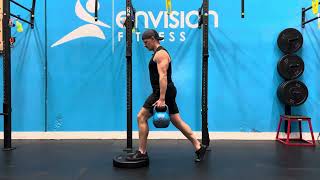 1-KB SS-SC Weight Plate FFE Split Squat (knee dominant) (short)