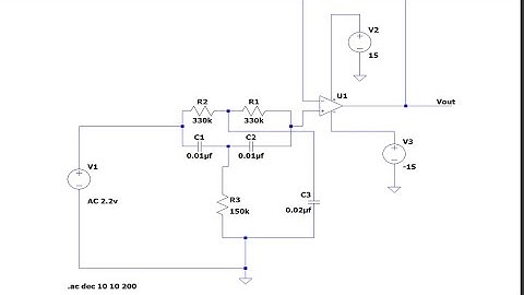 Notch filter to eliminate 50Hz power line frequency using LTSPICE