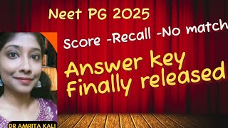 Answer key 🎯Huge Difference 😰#neetpg2025#neetpg #neet#neet2025#recall#neetlatestnews 